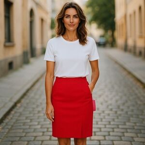 Sunny Leigh Elegant Red Women's Skirt Size 10 Corporate Attire